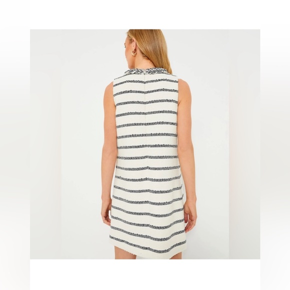 Tuckernuck Jackie Tweed Shift Dress M NWT Navy Stripe Bouclé Classic Sleeveless - Picture 3 of 15